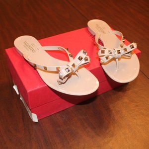 Valentino Garavani Rockstud PVC Flat Thong Sandals